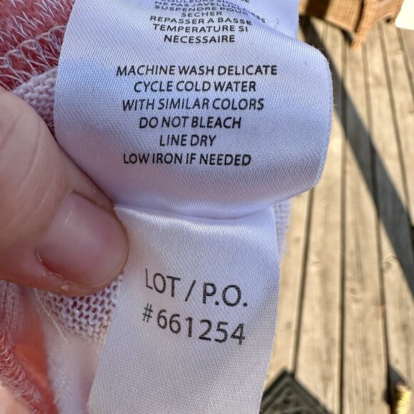 TRIBAL Knit Hatchi Top Women's XL Pastel 3/4 Sleeves Stripe Coastal Beachy Bold - Picture 7 of 7